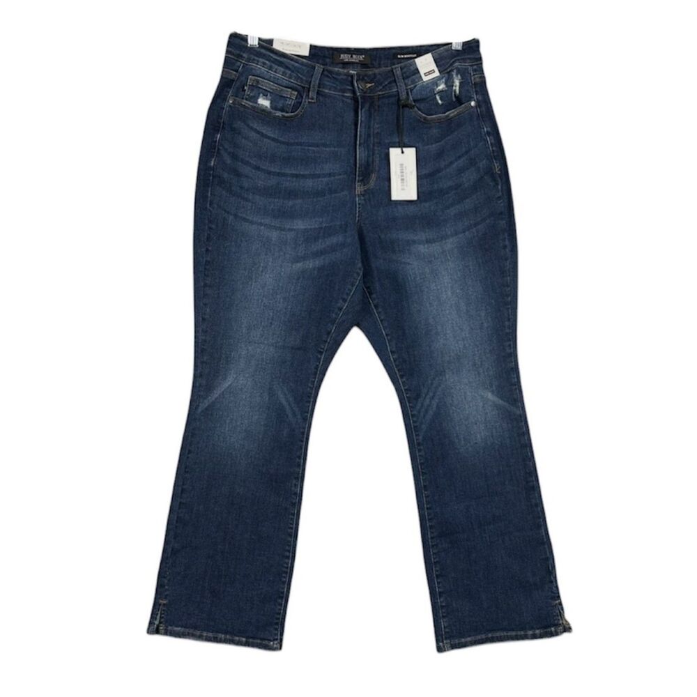 NEW Judy Blue High Waist Slim Bootcut Sz 18W Blue